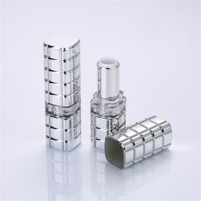 12.1mm metallic silver square lipstick tube w band