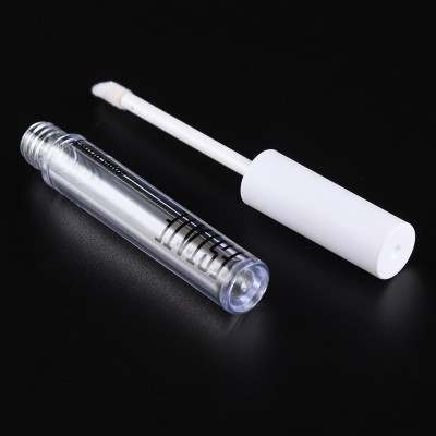 Matte plastic empty lipgloss tube 5ml lip gloss tube white lid