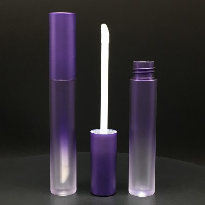 Round empty plastic gradient purple lipgloss tubes lipgloss container