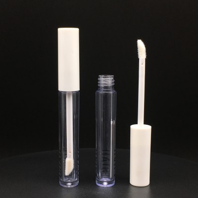 2020 cosmetic cylinder plastic empty white cap lip gloss tube 5ml